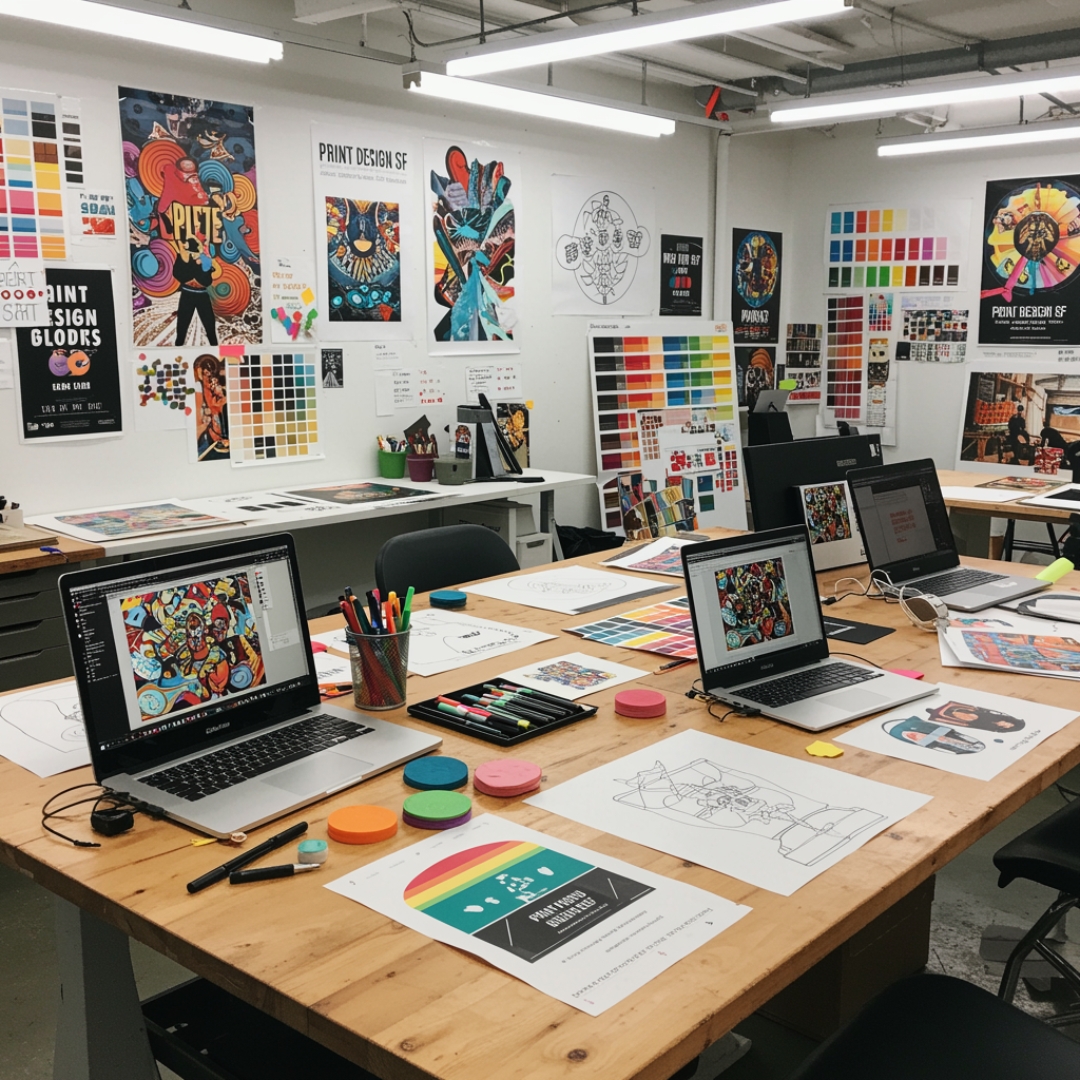 Professional graphic design service, creative visual pieces, Print Design SF