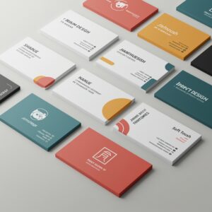 Custom business card mockup, various finishes and sizes, premium paper, product by Print Design SF