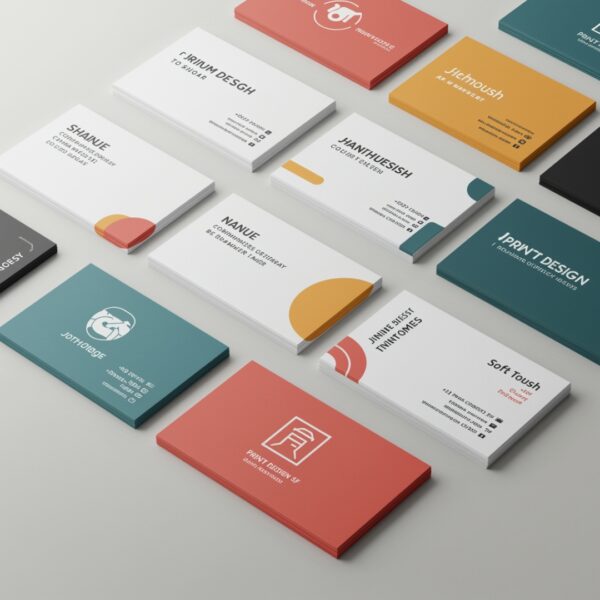 Custom business card mockup, various finishes and sizes, premium paper, product by Print Design SF