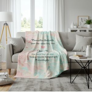 Personalized microfiber blanket mockup, creative print, eco-friendly product by Print Design SF