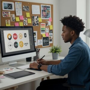 Custom logo design service, visual identity, Print Design SF